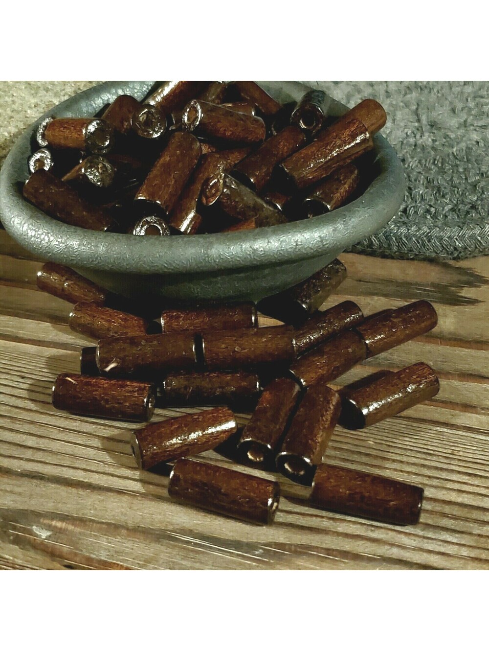 Large Dark Brown Philippines Wood 20x7mm Round Tube Wood Beads 100 pcs